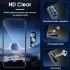 A collage of images showcasing a phone screen protector and camera lens protector, with text highlighting features. Produktbild-Vorschau