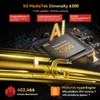 Marketing image showcasing the MediaTek Dimensity 6300 processor with feature callouts and performance metrics. Produktbild-Vorschau