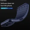 A dark background with a blue phone case bent to show its flexibility and texture. Produktbild-Vorschau
