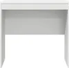 A white desk viewed from the front, against a white background. Produktbild-Vorschau