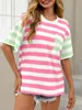 Locker sitzendes Damen-T-Shirt mit kontrastierenden Produktbild-Vorschau 4