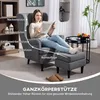 HOMCOM Ohrensessel mit Hocker Sessel mit Leinenoptik, Produktbild-Vorschau 4