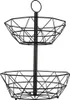 A black metal two-tiered fruit basket stand. Produktbild-Vorschau