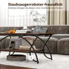 A coffee table with a robot vacuum cleaner underneath, demonstrating its low profile. Anteprima dell’immagine prodotto