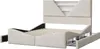 UnboxG Doppelbett 140×200 cm, beige, Samtstoff, mit 4 Produktbild-Vorschau 8