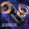 A close-up, cutaway view of a portable Bluetooth speaker, highlighting its internal components and sound projection. Produktbild-Vorschau