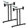 Two black metal table legs with adjustable feet and silver mounting brackets. Anteprima dell’immagine prodotto