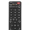 A black remote control with various buttons and labels is shown against a white background. Produktbild-Vorschau