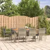 vidaXL 9-tlg. Garten-Essgruppe mit Kissen Grau Poly Rattan Produktbild-Vorschau 2