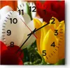 Wanduhr - Quadrat - Glasuhr - Tulpen Vase Blumenstrauß - Produktbild-Vorschau 1