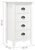 vidaXL Příborník Hill White 46x35x80 cm Borovicový masiv Náhled obrázku produktu 6