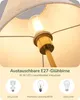 EDISHINE Stehlampe Wohnzimmer, Baumwoll-Leinenschirm, Produktbild-Vorschau 3