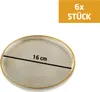 Luxus 6er Set Dessertteller Glas mit Goldrand Ø 16 cm – Produktbild-Vorschau 4