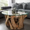 Design Couchtisch NATURE LOUNGE Teakholz mit runder Produktbild-Vorschau 1
