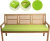 A wooden bench with a green cushion, with three circular inset images showing product features. Anteprima dell’immagine prodotto