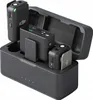 A black charging case with three black wireless microphones inside. Náhled obrázku produktu