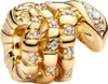 A close-up of a gold snake-shaped charm with diamonds. Produktbild-Vorschau