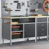Stół warsztatowy vidaXL z szufladami, czarno-szary, 100 x Podgląd zdjęcia produktu 2