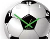 A close-up of a clock designed to look like a soccer ball. Produktbild-Vorschau