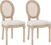 Two chairs with cane backs and cream upholstered seats are shown against a white background. Náhled obrázku produktu