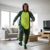 Pyjama Onesie Kigurumi Kostüm für Erwachsene Grün Produktbild-Vorschau 4