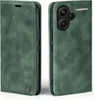 A green flip case for a smartphone is shown from two angles. Produktbild-Vorschau