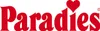 The image shows the brand name 'Paradies' in red, stylized font with a red heart above the letter 'i'. Produktbild-Vorschau