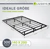 Kovová posteľ Juskys Palamos 140x200 cm s roštom a LED Náhľad obrázku produktu 12