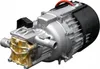 A silver and gold pressure washer pump with a black motor housing and red wiring, isolated on a white background. Podgląd zdjęcia produktu