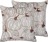 BELIANI Dekokissen Beige / Braun 2er Set Samtstoff 45 x 45 Produktbild-Vorschau 1