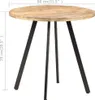 A round wooden table with black metal legs on a white background, with dimensions indicated. Anteprima dell’immagine prodotto