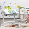 COSTWAY Kinderschreibtisch Set mit Bücherständer, LED, Produktbild-Vorschau 2