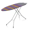 A colorful striped ironing board cover on a silver metal ironing board, shown against a white background. Podgląd zdjęcia produktu