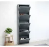 Pisa Armoire à chaussures à 5 rabats/portes en métal, gris. Voir les images du produit 10