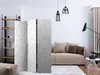 Obojstranný paraván Kvety 135x172 cm 3-dielny biely Náhľad obrázku produktu 2