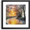 Gerahmtes Poster - Schwarzer Rahmen - Fluss Sonne Bäume - Produktbild-Vorschau 1