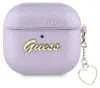 Guess Metallisches Schriftzug Charm Apple AirPods 4 lila Produktbild-Vorschau 1