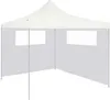 vidaXL Pavillon-Seitenwände mit Fenstern 2 Stk. Weiß Produktbild-Vorschau 2