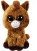 A plush toy horse is sitting on a white background. Produktbild-Vorschau