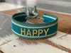 LS-LebenStil Canvas Statement Armband Happy Petrol Grün Produktbild-Vorschau 3