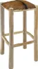 vidaXL Barhocker Ziegenleder und Teak Massivholz Produktbild-Vorschau 2