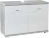Waschbeckenunterschrank - Weiß Hochglanz - Betondekor - B Produktbild-Vorschau 2