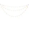 Three strands of fairy lights with snowflake-shaped bulbs are arranged in a draped pattern against a white background. Produktbild-Vorschau