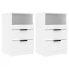 vidaXL Tables de chevet 2 pcs. Blanc Bois composite - Voir les images du produit 3