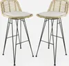 Two bar stools made of rattan and metal. Produktbild-Vorschau