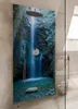 A shower wall panel with a waterfall image inside a shower stall. Produktbild-Vorschau