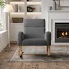 Fotel bujany z czarnego pluszowego materiału z bocznymi Podgląd zdjęcia produktu 7