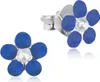 LUISIA Ohrstecker Blume  - 925 Sterling Silber Blau Produktbild-Vorschau 1