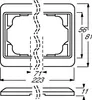 Technical drawing with dimensions of an electrical component. Podgląd zdjęcia produktu
