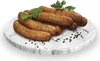 Sausages on a marble platter with peppercorns and parsley. Produktbild-Vorschau